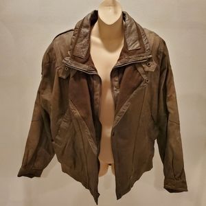 Vintage One Way 100% Leather Jacket Coat.